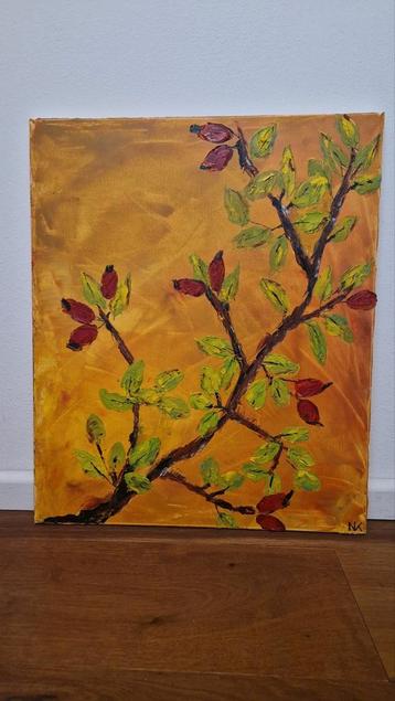 Schilderij van tak met bessen  beschikbaar voor biedingen