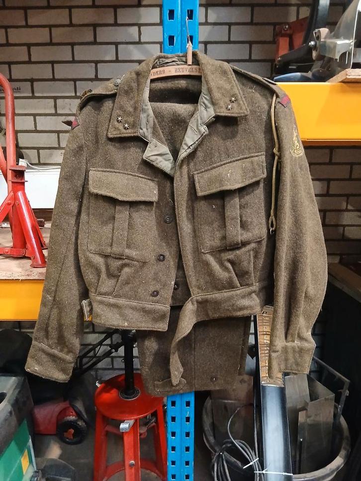 Vintage Landmacht Jas en Broek  tenue Nederlands Militair, Verzamelen, Militaria | Algemeen, Landmacht, Kleding of Schoenen, Nederland