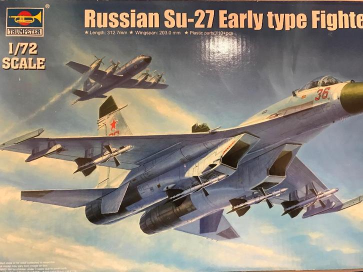 Coelianmodels, Trumpeter 01661, Su-27 Flanker, 1/72, € 25,-, Hobby en Vrije tijd, Modelbouw | Vliegtuigen en Helikopters, Nieuw