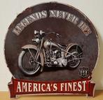 Legends never die motor America finest metalen reclamebord
