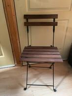 Inklapbare bistrostoel, Ophalen, Gebruikt, Bruin, Metaal