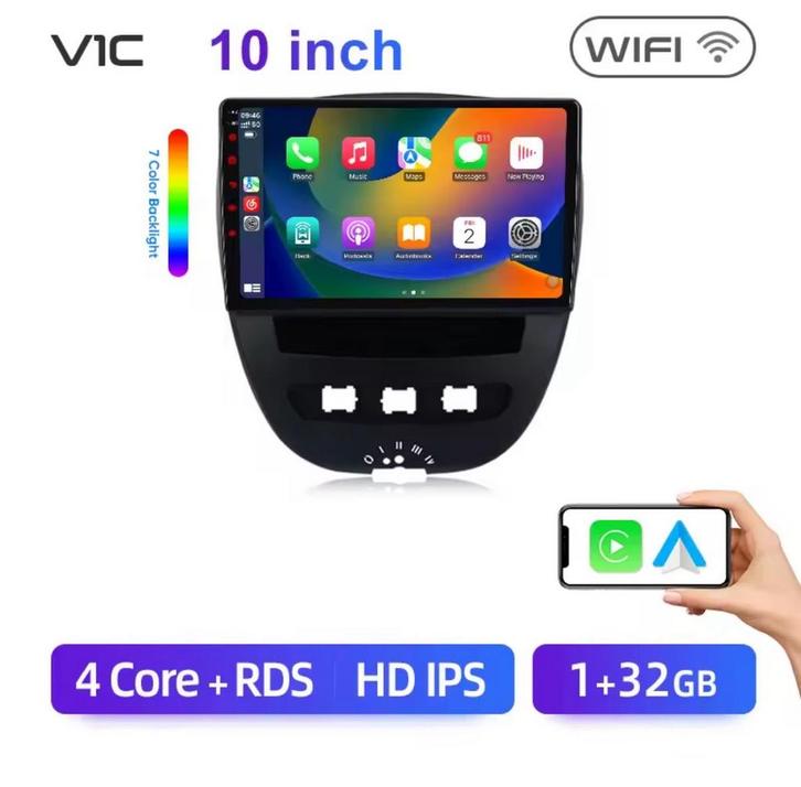 Upgrade jouw Aygo, 107 of C1 met een CarPlay-scherm!, Auto diversen, Autoradio's, Nieuw, Ophalen of Verzenden