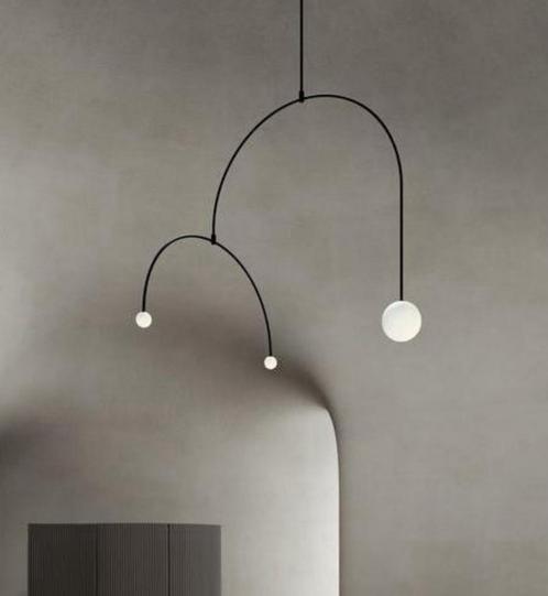 Retro design hanglamp - rond bollen, Huis en Inrichting, Lampen | Plafondlampen, Zo goed als nieuw, Ophalen