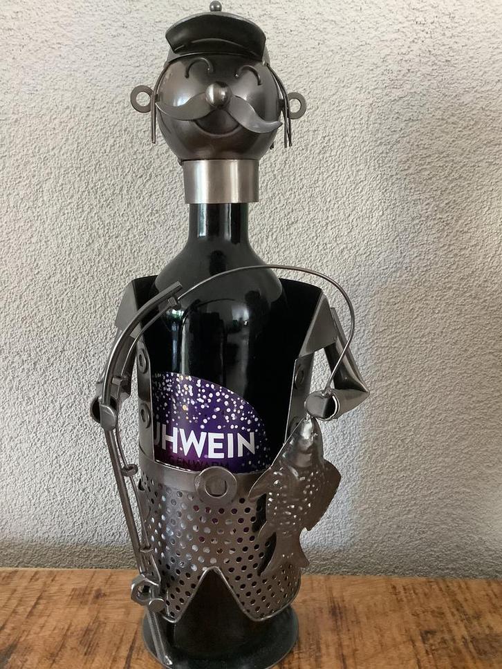 Metaal flessenhouder wijnfles  flessen houder vissen karper, Huis en Inrichting, Woonaccessoires | Wijnrekken, Zo goed als nieuw