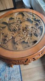 Ronde Chinese salontafel, Huis en Inrichting, Tafels | Salontafels, Kersenhout, 50 tot 100 cm, 50 tot 75 cm, Rond