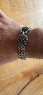 Nieuwe verzilverde herenarmband., Sieraden, Tassen en Uiterlijk, Armbanden, Ophalen of Verzenden, Nieuw, Zilver, Zilver