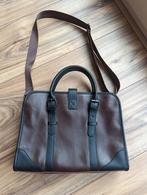 Nette nieuwe leren bruine tas met vak, rits en schouderband, Ophalen, Nieuw, Bruin