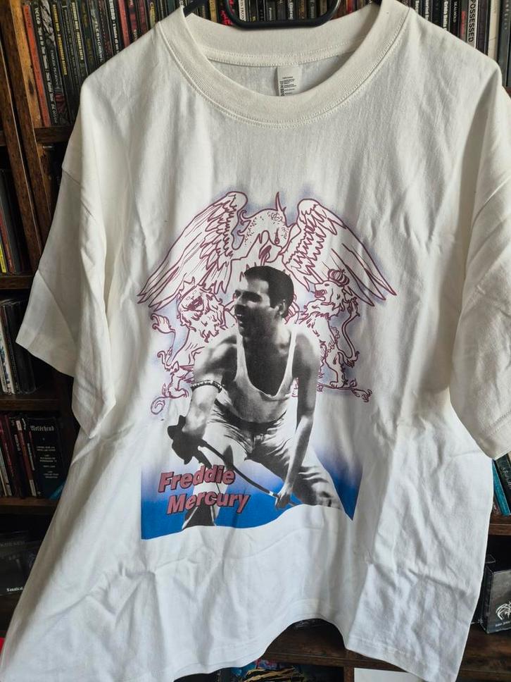 Vintage Style Queen Freddie Memorial T-Shirt - Maat M, Kleding | Heren, T-shirts, Zo goed als nieuw, Maat 48/50 (M), Wit, Ophalen of Verzenden