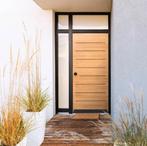 Eiken voordeur buitendeur Gerlos met horizontale lijnen, Doe-het-zelf en Verbouw, Deuren en Horren, Niet ingevuld, 80 tot 100 cm