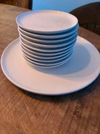 Wit gebaksstel met 10 bordjes, Ophalen of Verzenden, Zo goed als nieuw, Bord(en), Overige stijlen