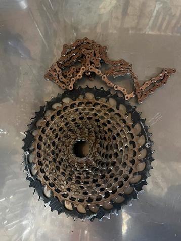 SRAM XX1d eagle XG-1299 + ketting (copper) beschikbaar voor biedingen