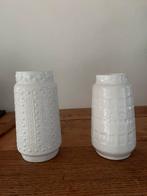 Vintage Witte vaas west germany 2x, Wit, Aardewerk of Porselein, Ophalen of Verzenden, Zo goed als nieuw