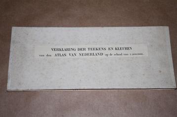 Antieke kaart - Verklaring der teekens etc Atlas v Ned 1920 beschikbaar voor biedingen