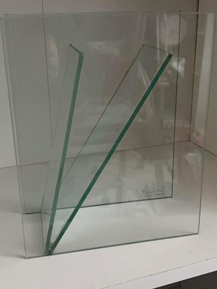 Vaas, glas, Daskas design eind jaren ‘80, Huis en Inrichting, Woonaccessoires | Vazen, Gebruikt, Overige kleuren, Minder dan 50 cm