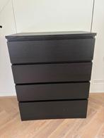 Ikea Malm ladenkast met 4 laden zwart, Ophalen, 50 tot 100 cm, Zo goed als nieuw, 3 of 4 laden