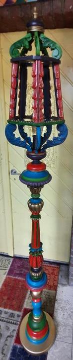 Kleurrijke staande lamp, straatlantaarnmodel, Huis en Inrichting, Lampen | Vloerlampen, Ophalen, Zo goed als nieuw, Kleurrijk, vrolijk