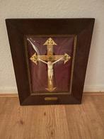 Antiek kruisbeeld in houten lijst, Antiek en Kunst, Antiek | Religie, Ophalen
