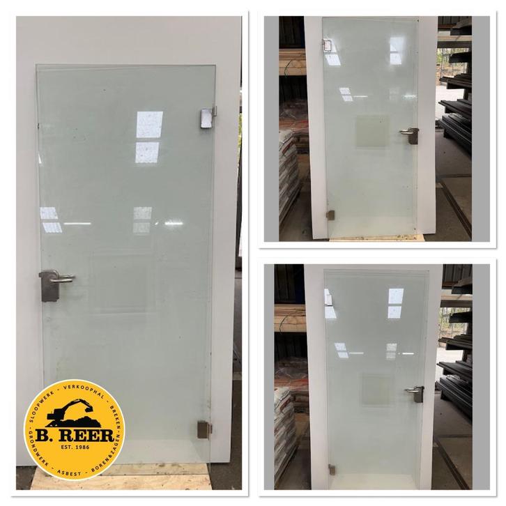 Glazen deuren, Doe-het-zelf en Verbouw, Hang- en Sluitwerk, Gebruikt, Overige typen, Rvs, Ophalen