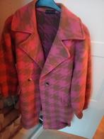 Mooie halflange roze geruite jas, Kleding | Dames, Jassen | Winter, Maat 42/44 (L), Roze, Zo goed als nieuw, Ophalen