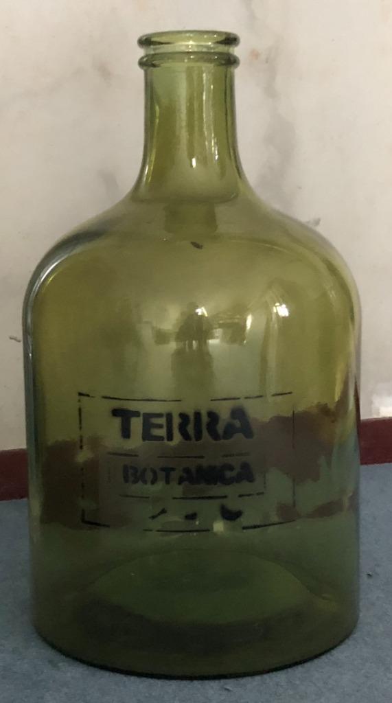 Grote groene glazen fles / vaas, Huis en Inrichting, Woonaccessoires | Overige, Gebruikt, Ophalen