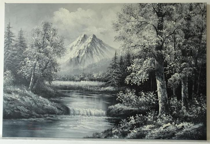 Klassiek Schilderij van een Berg / Natuur, Acrylverf op Doek, Antiek en Kunst, Kunst | Schilderijen | Klassiek, Ophalen