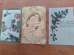 3 x antieke kerstkaart -nieuwjaarskaart - Frankrijk - België, Ophalen, Voor 1920, Gelopen, Feest(dag)