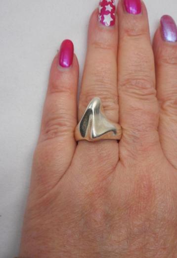 Zilveren modernist ring maat 17.5 nr.248