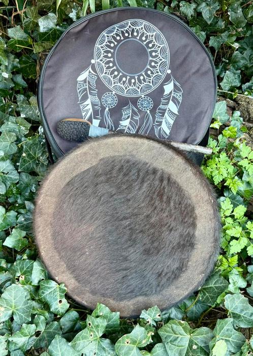 OVERGEDRAGEN Sjamanendrum Stier 42 cm INCL Drumtas, Muziek en Instrumenten, Percussie, Nieuw, Ophalen of Verzenden