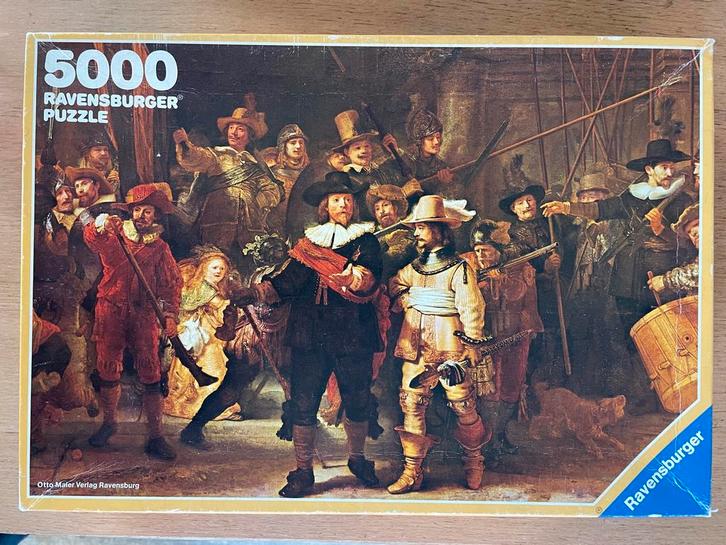 Nachtwacht Puzzel 5000 stukjes - Ravensburger, Hobby en Vrije tijd, Denksport en Puzzels, Zo goed als nieuw, Legpuzzel, Meer dan 1500 stukjes