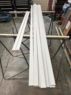 11 nieuwe houten koplatten 12x45mm. schuin wit gegrond., Doe-het-zelf en Verbouw, Plinten en Afwerking, Ophalen, Overige materialen