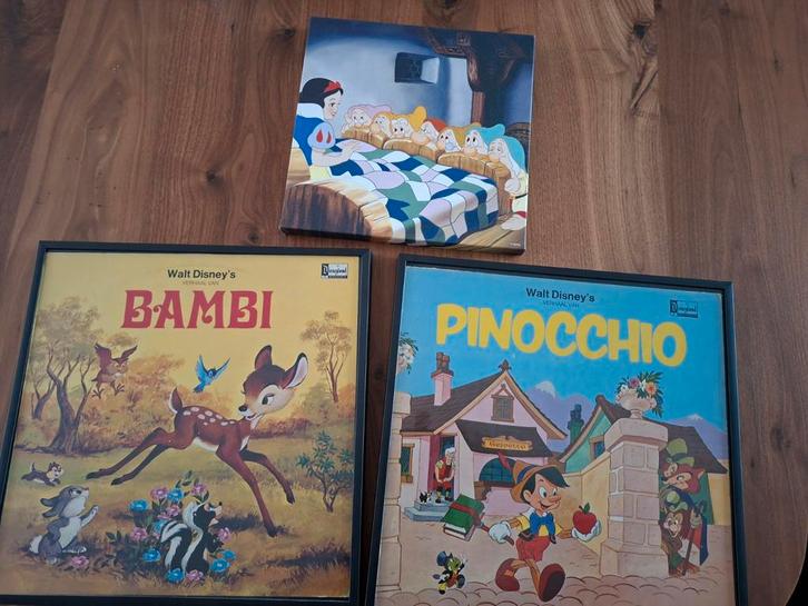 Disney Klassiekers: Bambi, Pinocchio & Sneeuwwitje, Antiek en Kunst, Kunst | Schilderijen | Klassiek, Ophalen