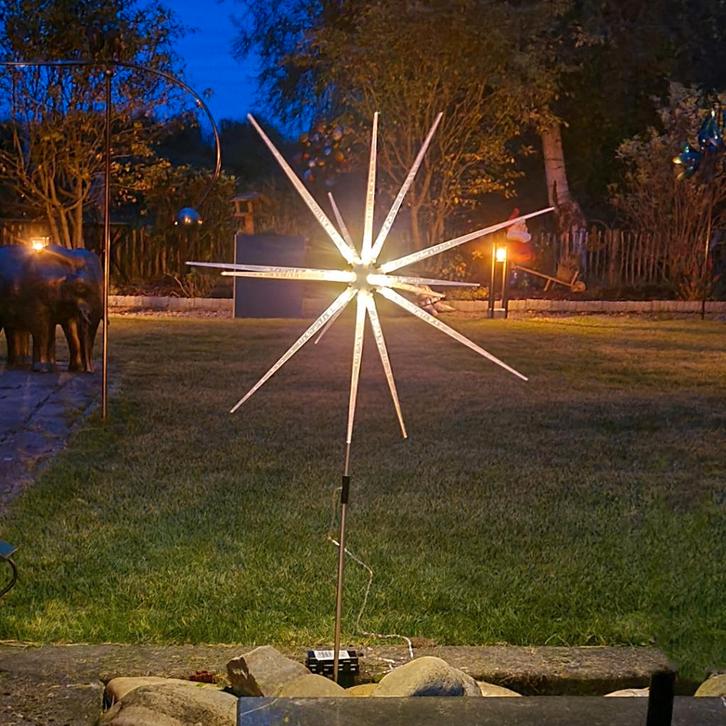 TUINPRIKKER LICHTGEVENDE STER, Tuin en Terras, Buitenverlichting, Nieuw, Overige typen, Kunststof, Minder dan 50 watt, Netvoeding