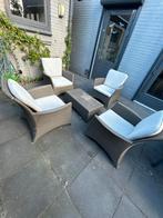 Tuinset - 4 Stoelen + Tafeltje, Tuin en Terras, Tuinsets en Loungesets, Ophalen, 4 zitplaatsen, Gebruikt, Wicker