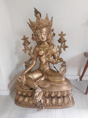 Grote Bronzen Groene Tara Beeld - 85cm, 39kg beschikbaar voor biedingen