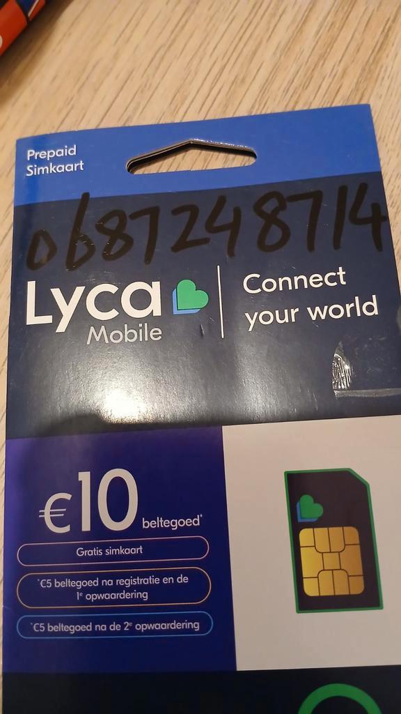 Lyca Mobile Prepaid Simkaart - 06.8724.8714 top nummer, Telecommunicatie, Prepaidkaarten en Simkaarten, Nieuw, Prepaidkaart, Overige providers