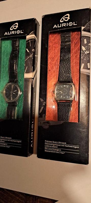 2 x vintage Auriol quartz horloges nieuw beschikbaar voor biedingen