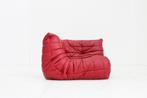 Togo hoek fauteuil rood leer Ligne Roset Michel Ducaroy, Huis en Inrichting, Fauteuils, Ophalen, Gebruikt, 100 tot 125 cm, Leer