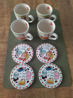 Te koop, 4 mokjes en 4 onderzetters Blond Amsterdam., Ophalen, Blond Amsterdam, Zo goed als nieuw, Kop(pen) en/of Schotel(s)