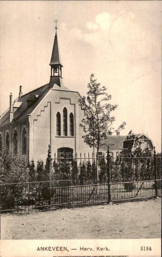 Ankeveen - Herv kerk, Verzamelen, Ansichtkaarten | Nederland, Gelopen, Noord-Holland, Voor 1920, Ophalen of Verzenden