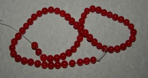 Streng rode Jade kralen, 6mm, Hobby en Vrije tijd, Kralen en Sieraden maken, Nieuw, Kraal, Verzenden
