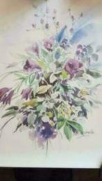 Orig. Aquarel bloemstilleven Rob Komala, Antiek en Kunst, Ophalen