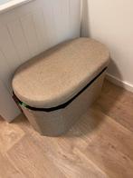 Opbergbox beige, Huis en Inrichting, Banken | Voetenbanken en Poefen, Ophalen, Zo goed als nieuw, Rond