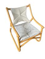 Vintage rotan fauteuil Scandinavisch design 2 beschikbaar, Huis en Inrichting, Fauteuils, Stof, Vintage, Ophalen