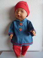 Spijkerjasje,broek en muts past de baby born.Poppenkleertjes, Ophalen of Verzenden, Nieuw, Babypop