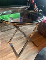 Chrome tafel eichholtz cross bijzet coffee, Huis en Inrichting, Tafels | Sidetables, Ophalen of Verzenden