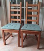 Houten eetstoelen € 15,00 per stoel, Ophalen, Twee, Bruin, Zo goed als nieuw