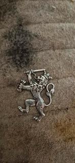 Zilveren Leeuw Heraldische Broche, 4 tot 7 cm, Gebruikt, Ophalen of Verzenden, Zilver