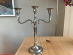 Verzilverde 3-armige kandelaar, Ophalen of Verzenden, Zilver