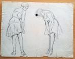 A493-50 Oude tekening Vrouwen zijkant achterkant, Ophalen of Verzenden