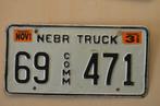 Kentekenplaat Nebraska usa., Verzamelen, Automerken, Motoren en Formule 1, Ophalen of Verzenden, Gebruikt, Auto's